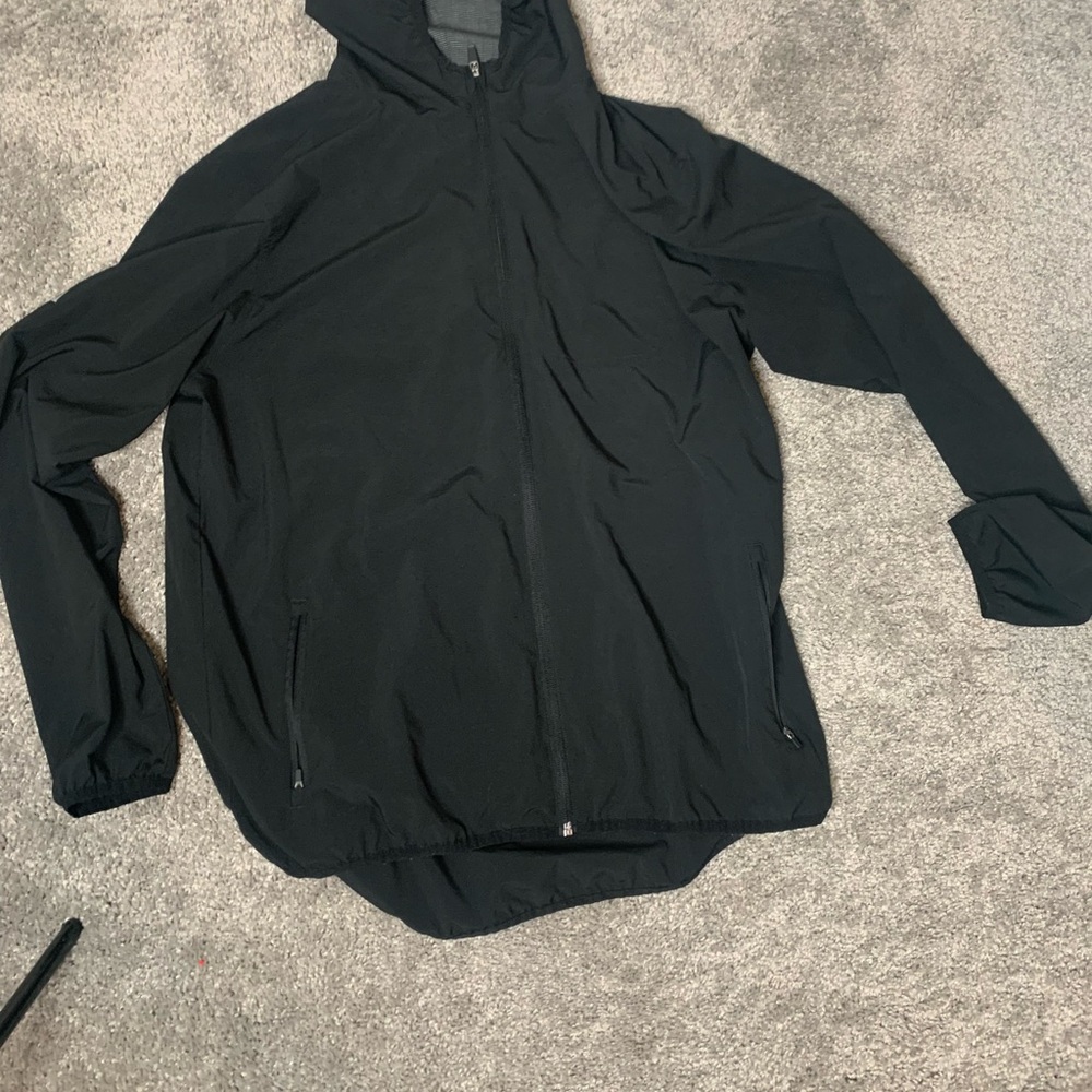 Vuori 'Outdoor Trainer Shell' V512 Black Lightweight Full Zip Hooded Jacket - XL